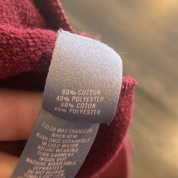 Aerie Ruffle Sleeve Sweatshirt Small S Burgundy Red EUC - Picture 7 of 8